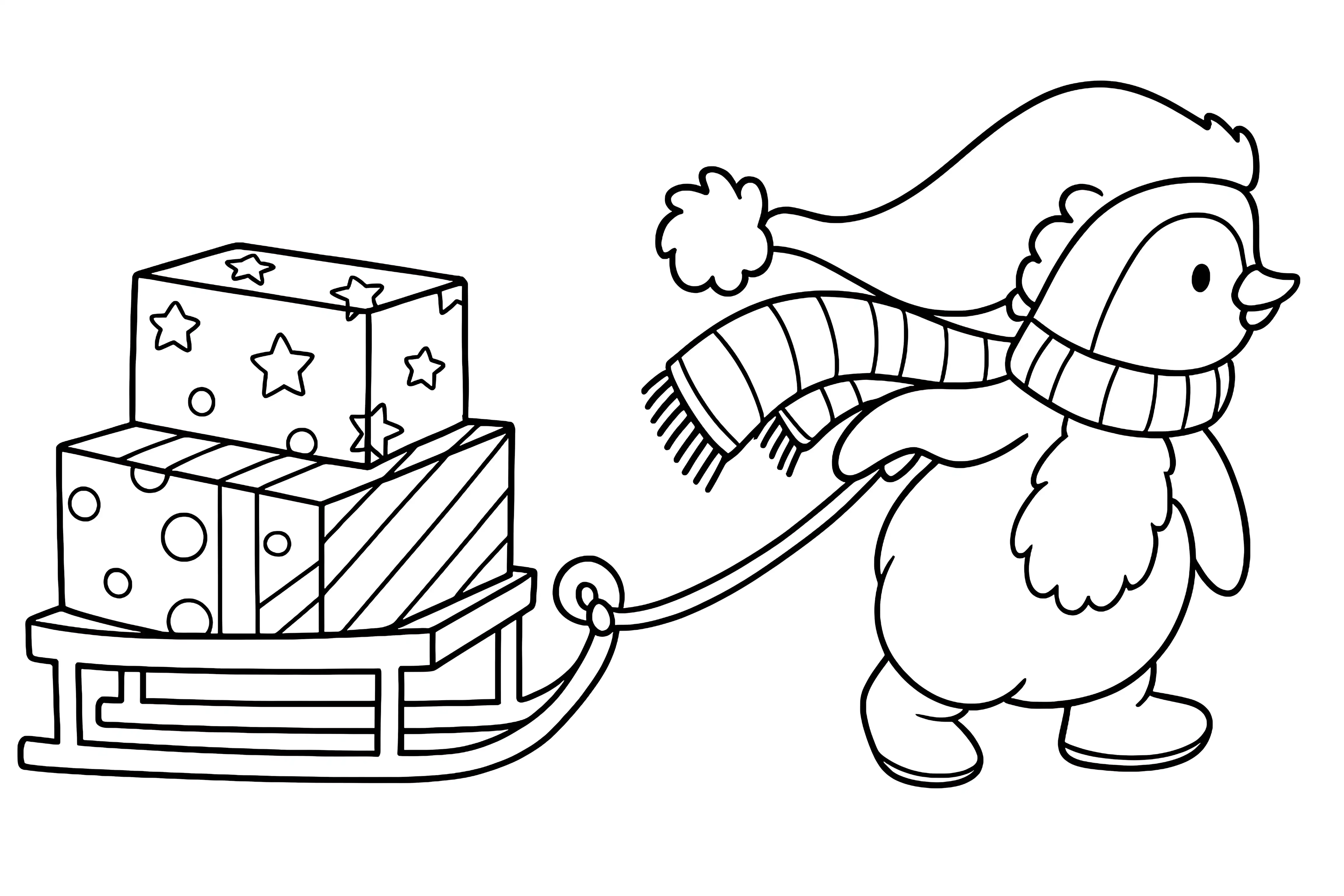 Penguin with Gifts Christmas